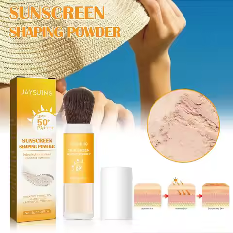 SPF 50 Sunscreen Loose Powder - Waterproof Mineral Sunblock Setting Powder for Face, Oil Control & M
