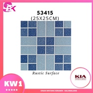 KX748 Keramik Lantai Kamar Mandi Motif 25x25 Cubique Merk KIA