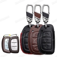 Genuine Leather Car Key Case For Hyundai i10 i20 i30 HB20 IX25 IX35 IX45 TUCSON Avante Key Cover Hol