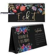 【honkandizi01.sg】2PCS 2024 Calendar 2024 Funny Wall Calendar Monthly Weekly Daily Planner Desk Calendar for Tired-Ass Women Word Planner