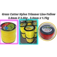 Tali Potong Rumput Grass Cutter Nylon Trimmer Line-Yellow 2.8mm X 2.0kg, 3.0mm X1.7kg