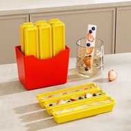 6 Pcs/set Magnetic Fries Ice Cube Mold Reusable Easy Demoulding Ice Tray Storage Box Household Cold 