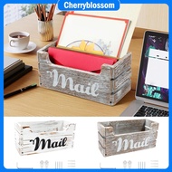 Wood Mail Organizer Vintage Mail Holder Countertop Mail Basket Wall Mount Mail Organizer Box for Off