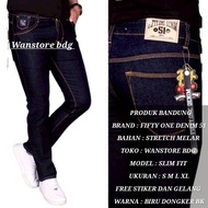 Fifty One Denim 51-Men's Slim Fit Stretch Soft Jeans Pants Dark Navybiru