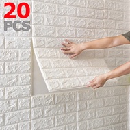 3D Foam Brick Wallpaper for Living Room Home Decoration, 38X35cm Wall Stickers Brick, Modern Faux Wh