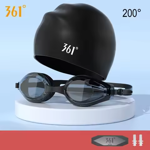 361Adults Myopia Professional Anti-fog UV Protection Water Sport Adjustable Swim Glasses Cap WaterPr