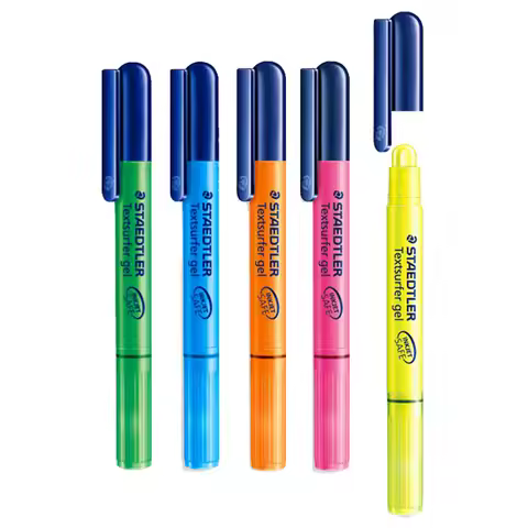 1pcs STAEDTLER 264 Gel Highlighter Pen Textsurfer Rotating Lipstick Gel Marker Solid Fluorescent Yel