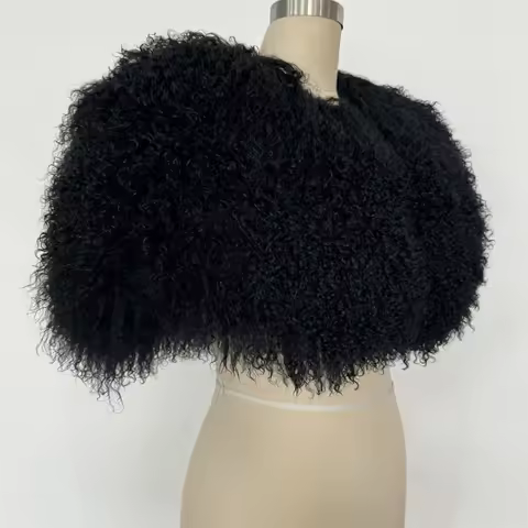 Women's Jacket Cropped Lamb Fur Bolero Jacket Real Mongolian Sheep Fur Coat Luxury Warm New Arrivals
