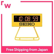 Seiko Clock Alarm Clock Yellow 93 × 104 × 45mm Digital Mini Timer Clock SQ815Y