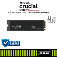 Crucial T700/T710 PCIe Gen5 NVMe M.2 SSD - 4TB (5Yrs Crucial Warranty)