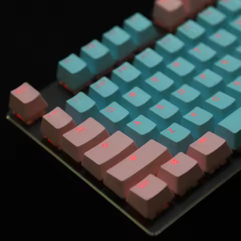 124 Key PBT Doubleshot Backlit 96 75% 68 Keycaps Carbon Miami Keycap For MX Mechanical Keyboard FC98