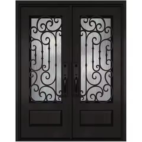 Rainstorm Glass Iron Door Square Secure Entrance Door for Front Entry Back Door Basement ID03 (30X30