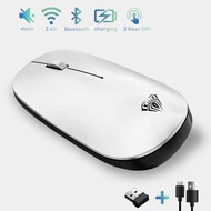 AULA SC800 Rechargeable Bluetooth Wireless Mute Mouse 3 Gear DPI Adjustment Office 2.4G Mouse For PC