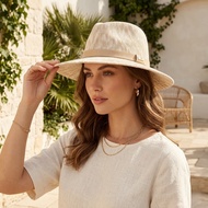 Packable Knit Fedora Hat Foldable Women's Travel Hat Soft Ribbed Casual Beach Sun Hat for Women