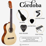 CORDOBA PROTEGE C1M, 3/4 SIZE NYLON STRING CLASSICAL GUITAR SPRUCE TOP, GUITAR PACKAGE - NATURAL MAT