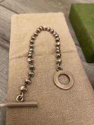 Gucci silver jewelry 純銀手鍊 T字扣 珠珠 17cm