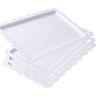 Serving Tray Food Tray for Fast Food,Snack,Fruit,Dessert - Reusable Plastic Serving Platters for Kit