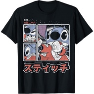 Disney Lilo & Stitch 626 Stitch Adult T-Shirt Kanji Panels T-Shirt