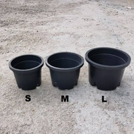 Black Plastic Pot With Holes | Orchid Pot | Flower Pot | Pasu Bunga | 花盆