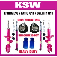 Heavy Duty Nissan Livina L10 / Latio C11 / Sylphy G11 Ksw Absorber Front / Rear + mounting + boot si