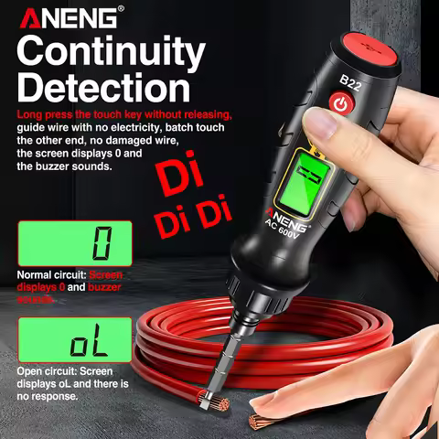 B22 LCD Digital Voltage Tester Ratchet Screwdriver NVC Volt Test Pen AC30V-1000V 3V-600V Retractable