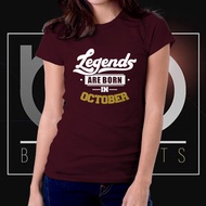 Legends are Born in October Tshirt for Women 02