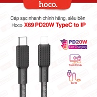 Hoco X69 Typec to IP PD20W 3.0A Charging Cable for iPhone 7/8/X/11/12 1M, braided material, color co
