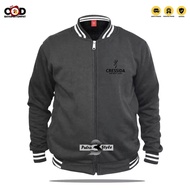 HITAM Style Distro Varsity Distro Jacket Distro Crassida Premium Text Black Sweater Hoodie Jacket Di