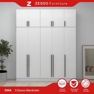 【FREE SHIPPING】ZESSO 🔥MIX & MATCH🔥 5X8FT 2/4/6/10 DOORS WARDROBE WITH TOP almari baju/kabinet baju a