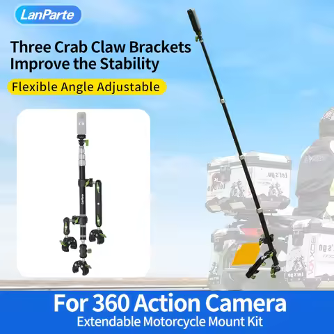 Motorcycle camera mount Insta360 selfie stick for use with the ONE R, ONE RS, ONE X2/ X3, GoPro 9/10