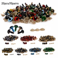 123ZOUUI 20pcs/10pairs High quality Safety with Washer Plastic Dolls DIY Tools Eyes Crafts Puppet Crystal Eye Bear Animal Accessories