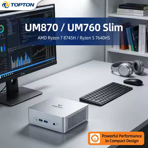MINISFORUM Mini PC UM870 UM760 Slim, AMD Ryzen 7 8745H/Ryzen 5 7640HS Gaming Mini Computer, Windows 