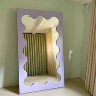 Jiajuwy.co Curly Mirror กระจกตั้งพื้นเต็มตัว ขอบตกแต่งสีสันรูปทรงหยัก ไว้แต่งห้อง 180*110cm Modern/Art ม่วง