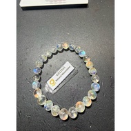 (Kd)(7,1-7,4mm)vip quality rainbow Moonstone bracelet, tested size 7,1-7,4mm