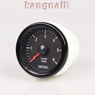 KANGNAI Tachometer Gauge, 52MM White Backlight RPM Gauge, Auto Accessories 0-6000 RPM Electrical 12V