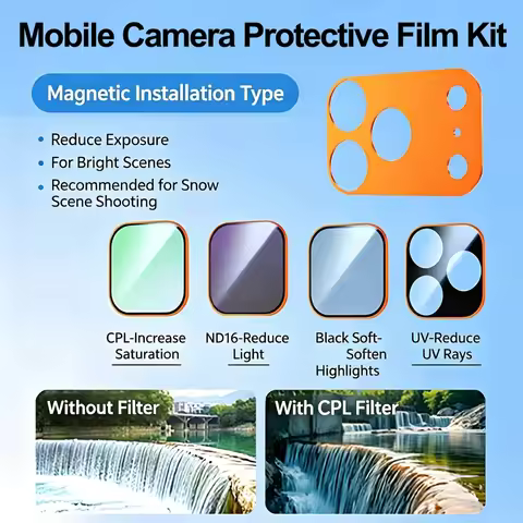 4 IN 1 Magnetic Lens Filter Coat Compatible with iPhone 17 Pro Max ND+CPL+UV+Black Pro-Mist Filter M