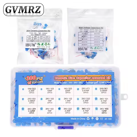High voltage Ceramic Capacitor KIT 1KV 2KV 3KV 5PF 30PF 47PF 56PF 100PF 220PF 1NF 2.2NF 3.3NF 4.7NF 