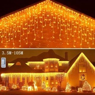 家居戶外 LED 窗簾冰柱燈街道花環聖誕裝飾冬季 3M-35M 新年裝飾
