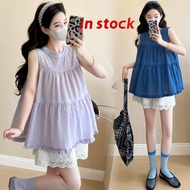 [Grojoy] (Ready Stock) Ladies Clothing 2026 Summer New Style Fashion Loose Fungus Hem Baby Top A0056