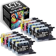 10-Pack ColorPrint Compatible LC-75 Ink Cartridge MFCJ435W Replacement for LC75 LC 75XL LC75XL Used 