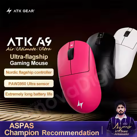ATK Dragonfly A9 Ultimate Wireless Gaming Mouse A9 Air PAW3950 Ultra Lightweight Ergonomic E-sports 