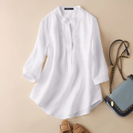 เสื้อคอวี ZANZEA เสื้อแขนยาวสำหรับผู้หญิงเสื้อเบลาส์แข็งแรงหลวมสบายเสื้อเบลาส์ทรงหลวมโอเวอร์ไซส์กระด