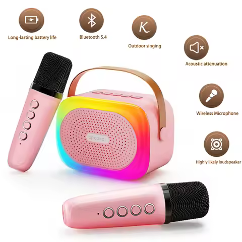 Karaoke Portable Bluetooth Speaker Wireless Bluetooth Speaker With Microphone Karaoke Machine 2 Micr