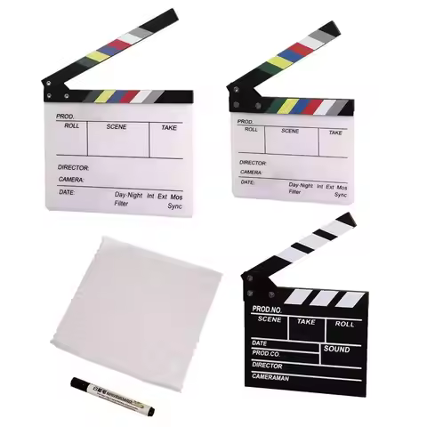 Film Director Clapper Board Movie Scene Acrylic Clapboard Dry Erase TV Movie Cut Handmade Cut Prop