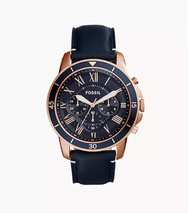 Fossil Grant Sport Chronograph Navy Leather FS5237 Mens Watch