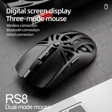 SmailWolf RS8 Wireless Gaming Mouse 2.4G Bluetooth Tri-Mode,1000Hz ,Ultra-Lightweight Hollow Ergonom