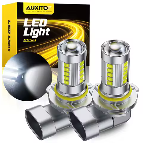 AUXITO 2Pcs Upgraded 9006 HB4 LED Projector Fog Lights CANBUS H8 H11 H16(JP) LED Fog Lamp H16(EU) 52
