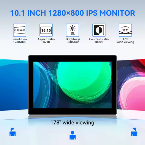 Eyoyo 10" Touchscreen Monitor 1280x800 VGA AV HDMI For Windows 7/8/10/XP Linux