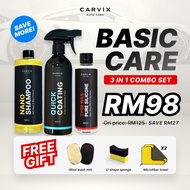 CARVIX | Basic Care Package Car Wash - Quick Coating + Nano Car Shampoo + Tyre wax + Towel