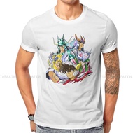 Saint Seiya Manga Cartoon Group Tshirt Graphic Men Tops Vintage Summer Streetwear Harajuku Polyester T Shirt XS-4XL-5XL-6XL